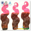 Most Fashionable pink Ombre brazilian hair, 2014 new arrivals factory direct china inch brazilian body wave hair